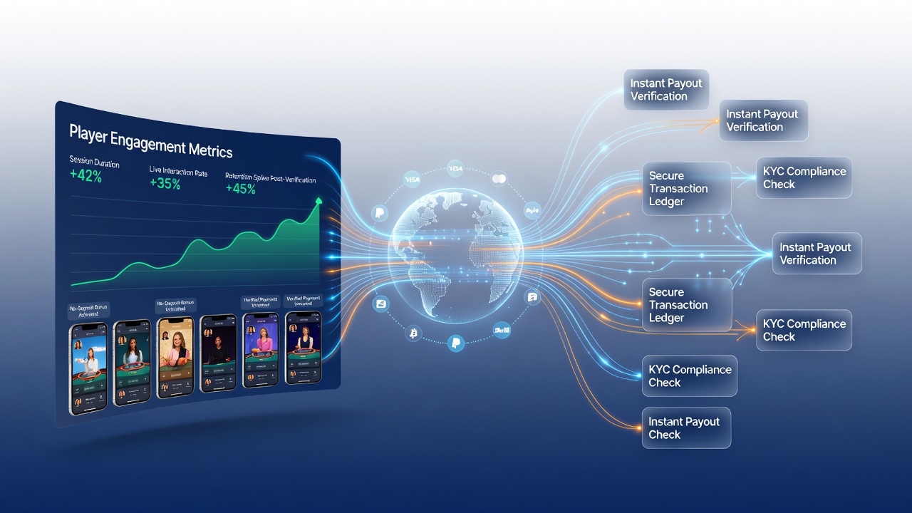 Grafik zu Nutzerengagement-Trends in mobilen Live-Casinos mit Fokus auf verifizierte Zahlungen und Jackpots