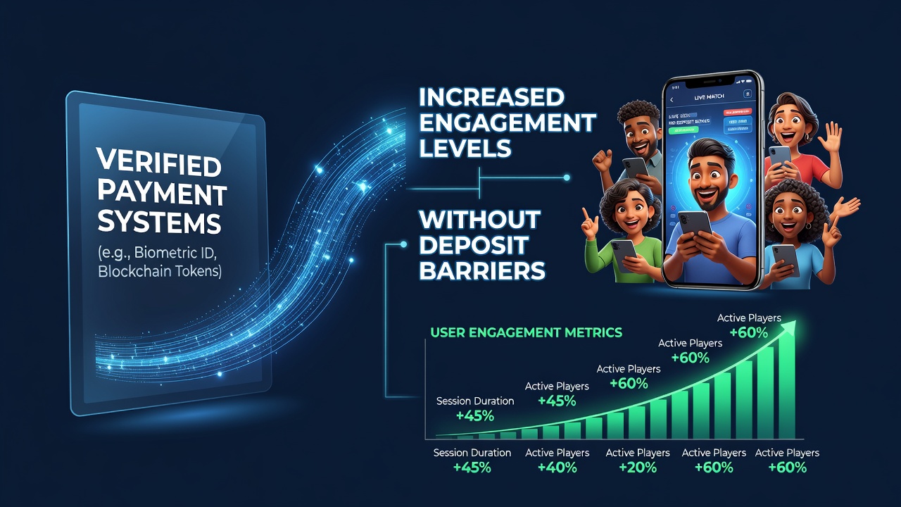 Diagramm zu Engagement-Levels in Live-Gaming-Apps mit verifizierten Zahlungen