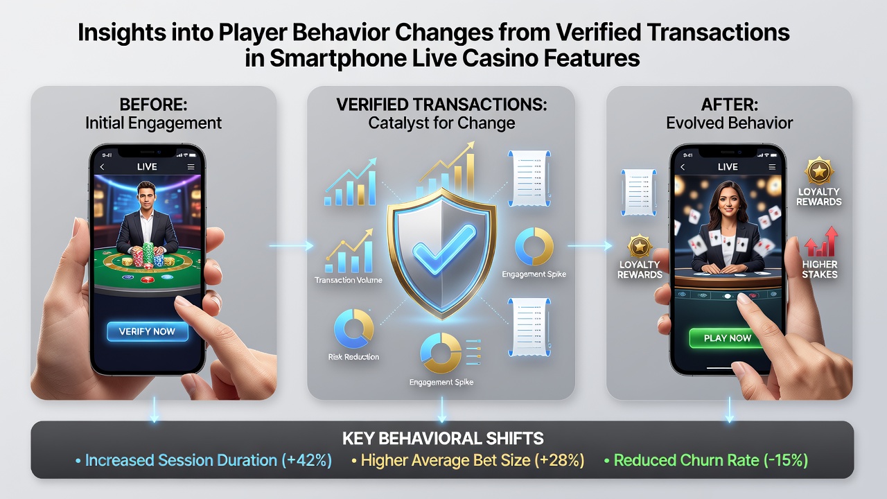 Grafik zu Spielerverhaltensmustern und Transaktionsverifizierung in mobilen Casinos