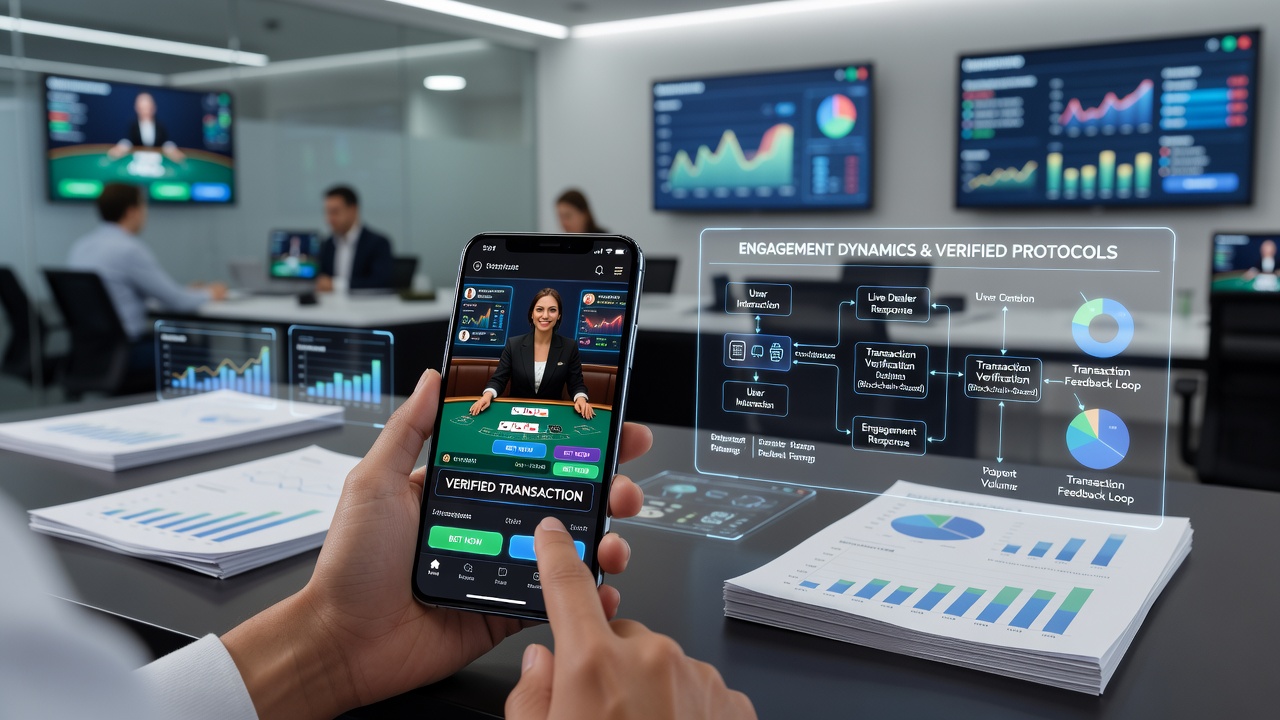 Analyse-Dashboard mit Engagement-Daten aus verifizierten mobilen Live-Casino-Transaktionen